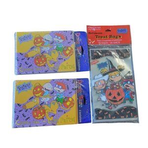 Rugrats Vintage Halloween Treat Bags And Invitations 1998 Hallmark Nickelodeon